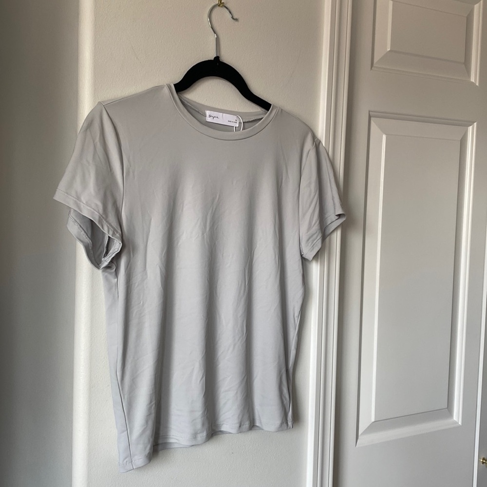 Supre - Light Grey Smooth Silky Basic Short Sleeve Top/Shirt/Blouse